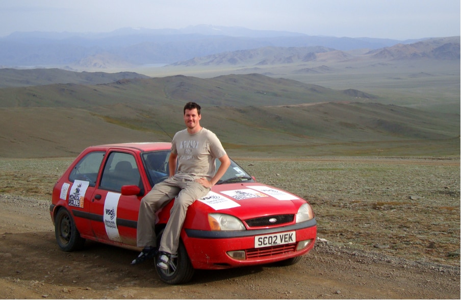 Paul Gurney and his first vehicle, a Ford Fiesta.